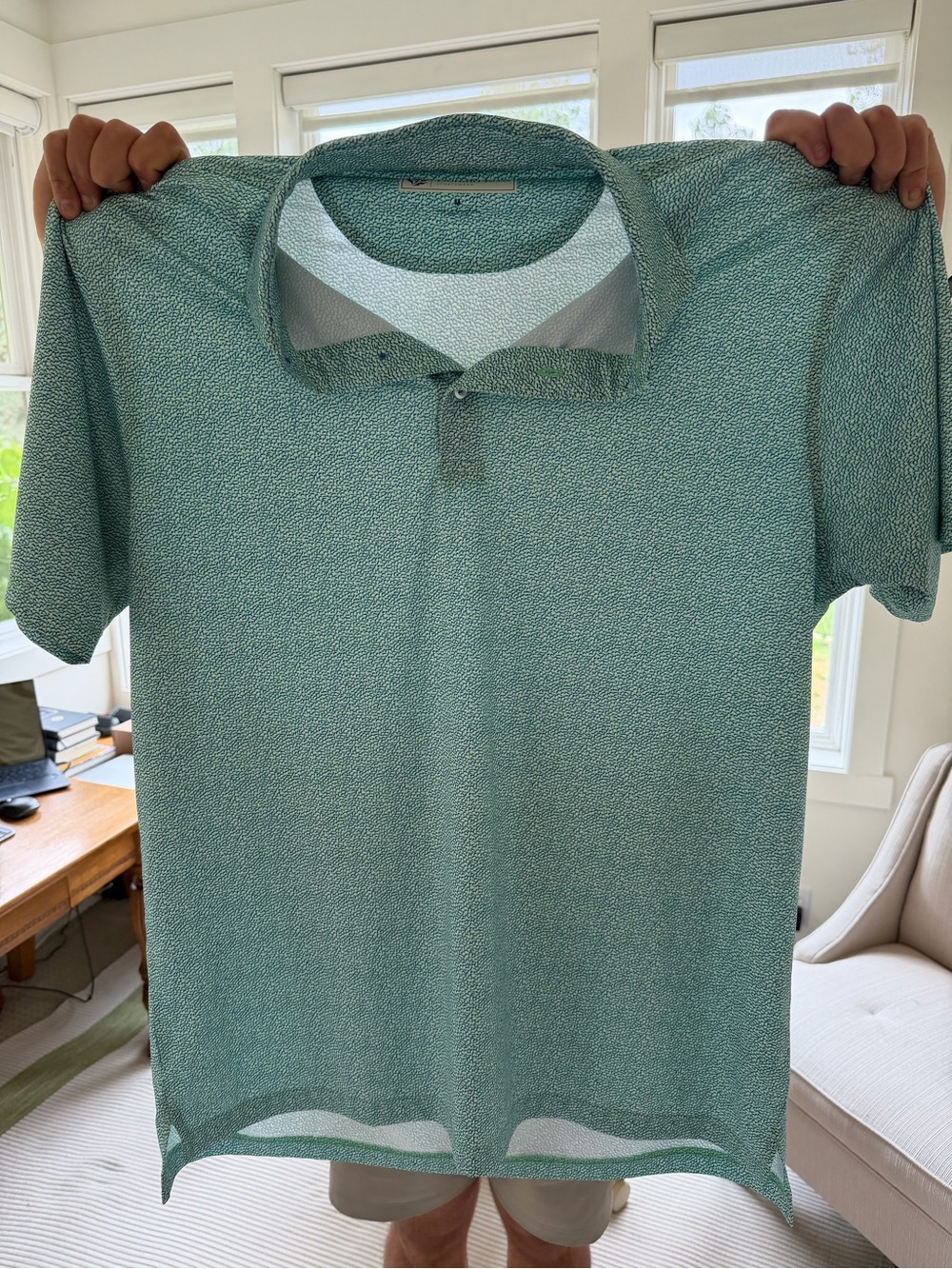 Donald Ross Men's Short Sleeve Polo Shirt in Seafoam Green, Size L, Like New!